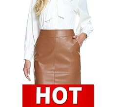 Fahsyee Women's Faux Leather Skirt, Hip High Waisted Stretchy Zipper Mini A-Line Pencil Short Pl... | Amazon (US)