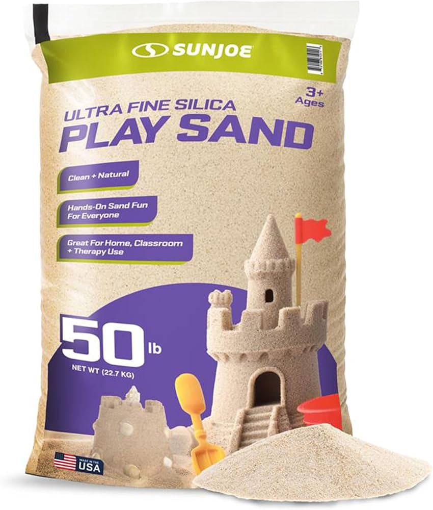 Sun Joe Silica Play Sand for Sandbox, Sensory Table & Garden Spaces, Ultra Fine, 50 Lb Bag - Indo... | Amazon (US)