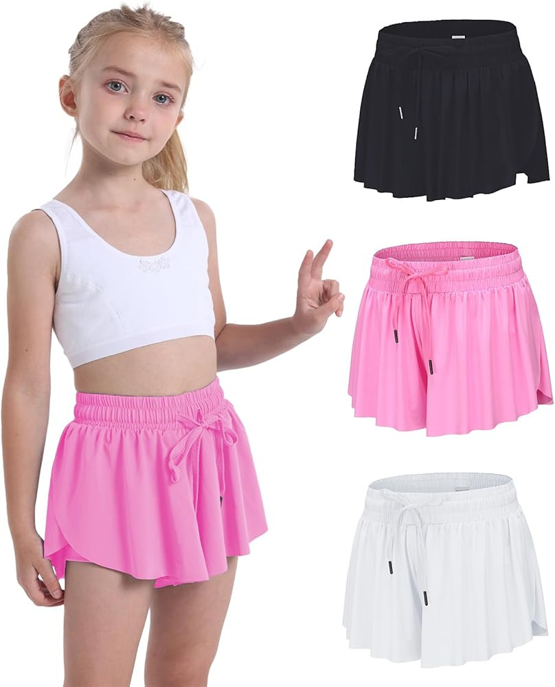 Flowy Shorts for Teen Girls Athletic Gym Running Biker Shorts Preppy Youth Butterfly Shorts | Amazon (US)
