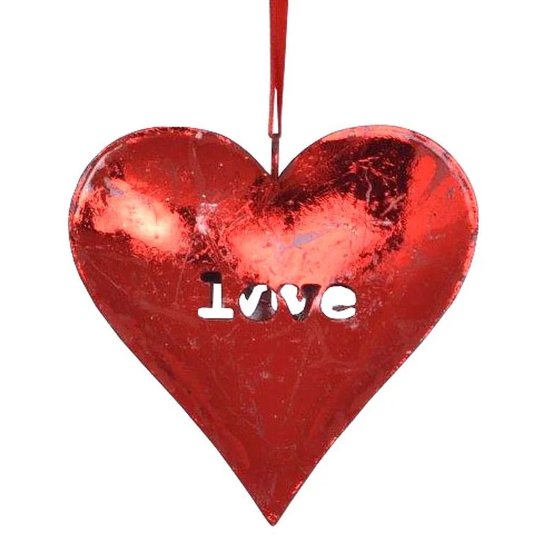 Holiday Time 4.75 inch Heart Shaped Hanging Ornament - Red Lodge Finish | Walmart (US)