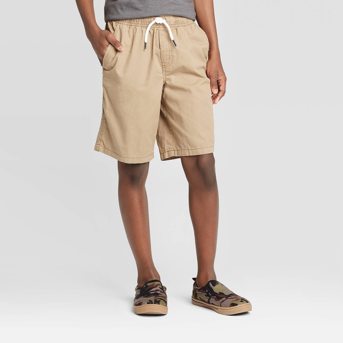 Boys' Playwear 'At the Knee' Pull-On Shorts - Cat & Jack™ Light Khaki M | Target