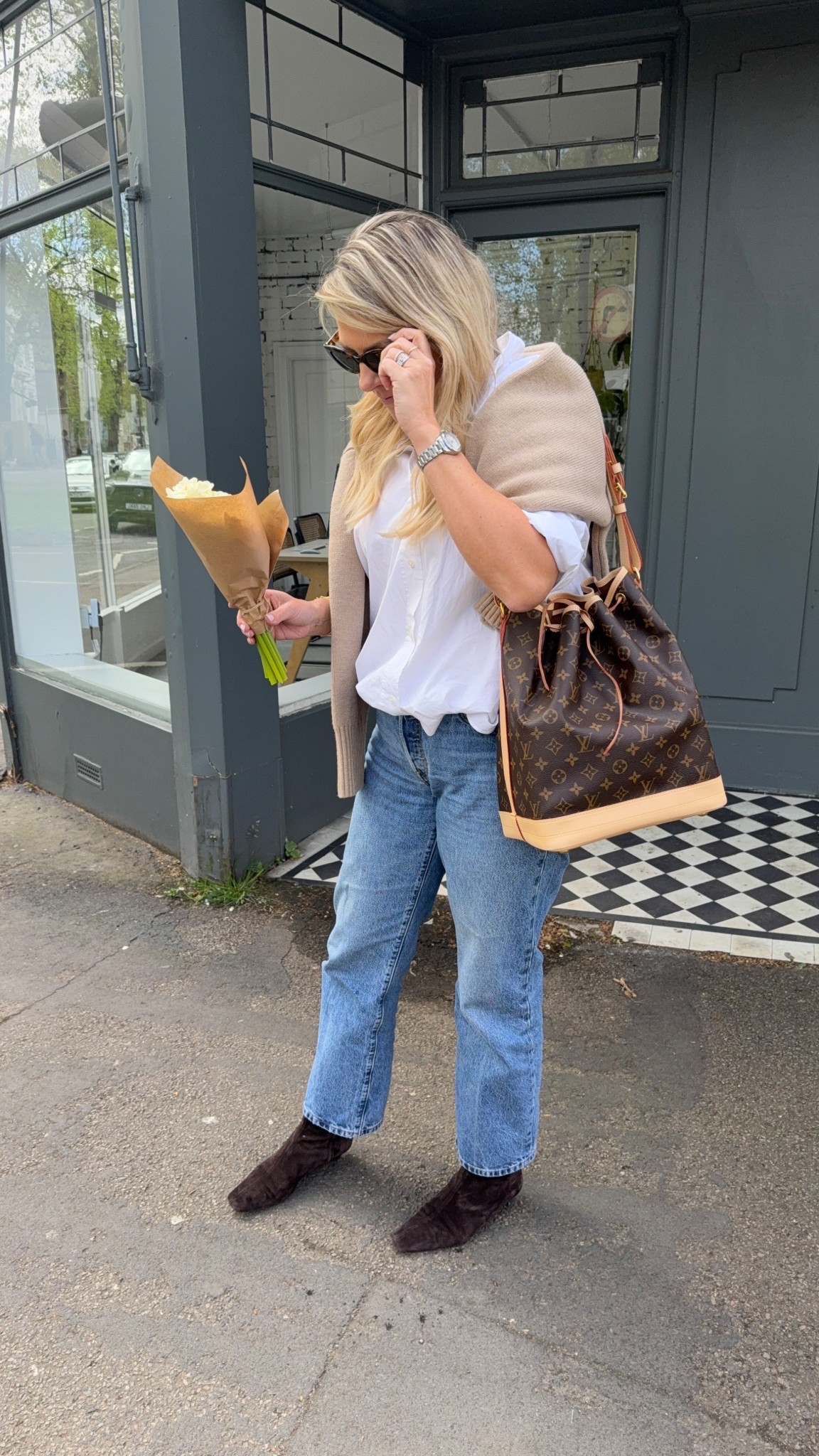 Simple styling 

Levi’s 501
Louis Vuitton 
White shirt 

#LTKsummer #LTKspring #LTKuk