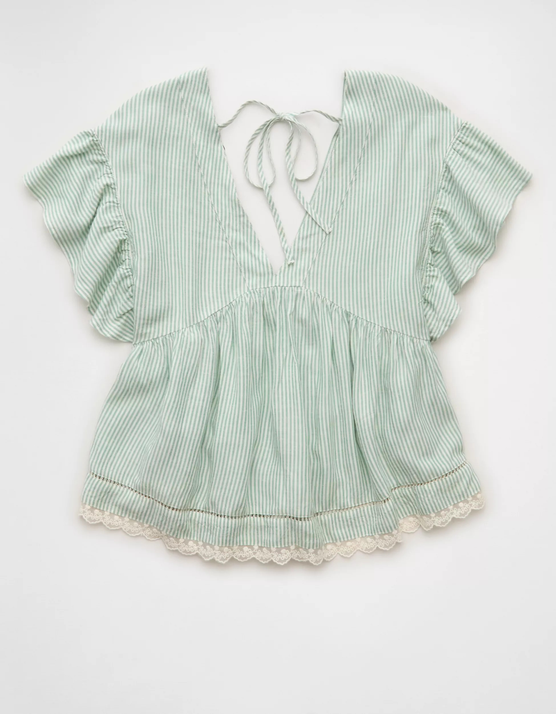 AE Boxy Flutter-Sleeve Blouse | American Eagle Outfitters (US & CA)