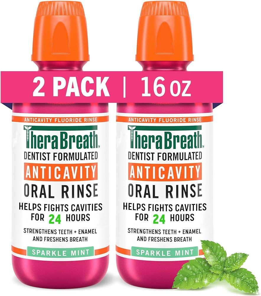 TheraBreath Anticavity Fluoride Mouthwash, Sparkle Mint, Dentist Formulated, 16 Fl Oz (2-Pack). | Amazon (US)