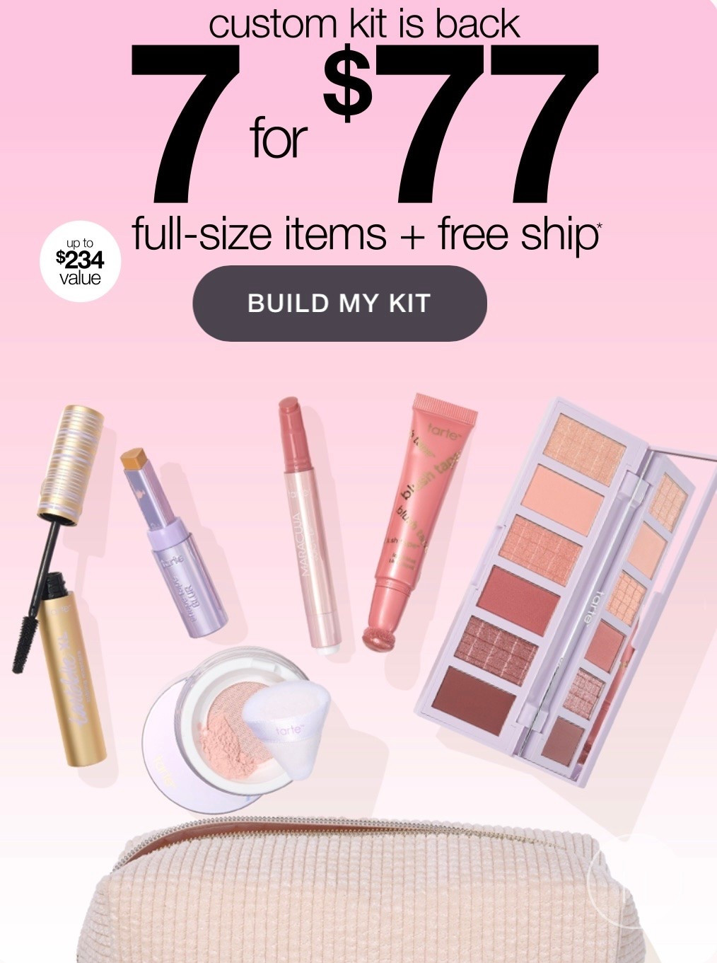 Tarte custom kit sale is back! 7 products for $77!!

#LTKSaleAlert #LTKBeauty