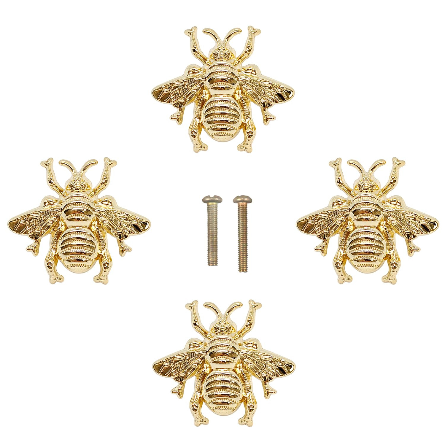 LLDYNW 4pcs Bumble Bee Cabinet Knobs - Insect Drawer Pulls - Animal Single Hole Handles for Dresser & Antique Dresser Cabinets (Gold) - Amazon.com | Amazon (US)