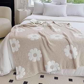 NIDITW Ultra Soft Cozy Green Plants Sunflower Light Khaki Throw Blanket Microfiber Flowers Daisy ... | Amazon (US)