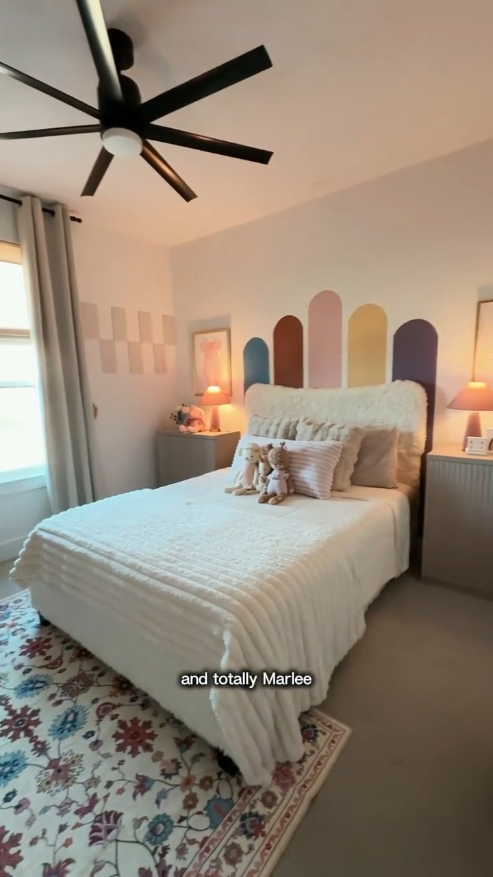 She outgrew her room in a blink… so it was time for a fresh start. 💗✨ New bed, new storage, new decor and the mural hand drawn by my sis is staying forever. 

#LTKHome #LTKKids #LTKmomlife