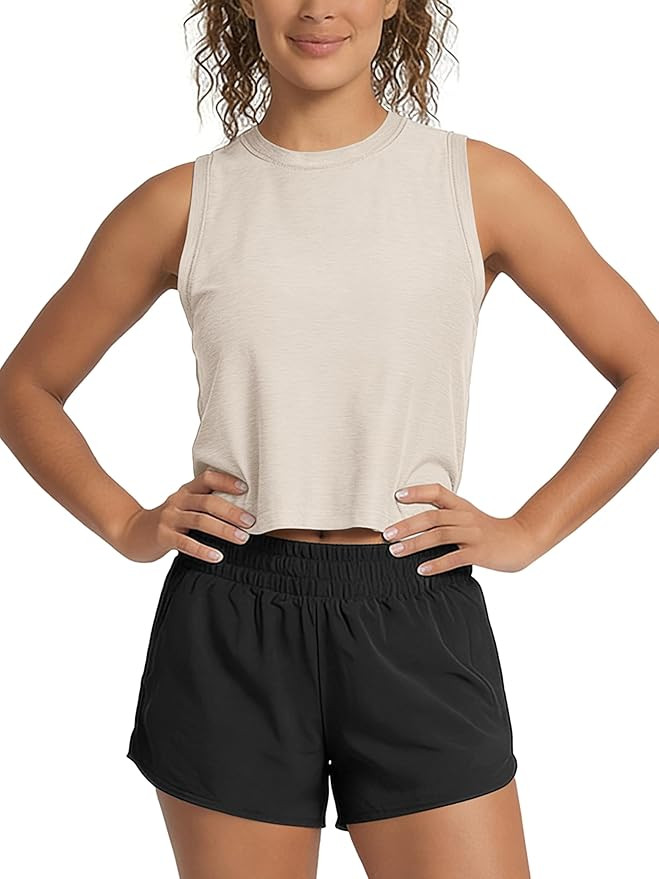 ODODOS Women's Performance Tank Ultra Soft odSTRATUM Tech Sleeveless Tee Shirts High Crew Neck Pu... | Amazon (US)