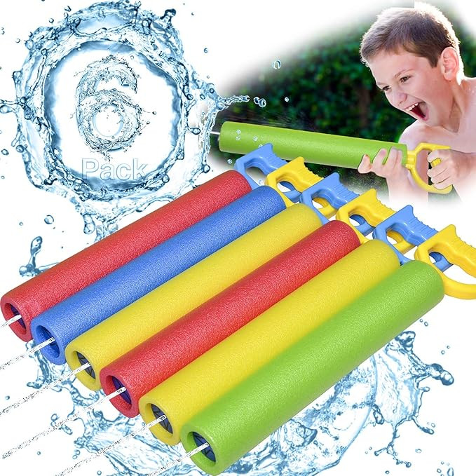GUORUI Water Squirter for Kids-6 Pack 35ft Range Water Shooter Water Blaster for Kids Foam Pool W... | Amazon (US)
