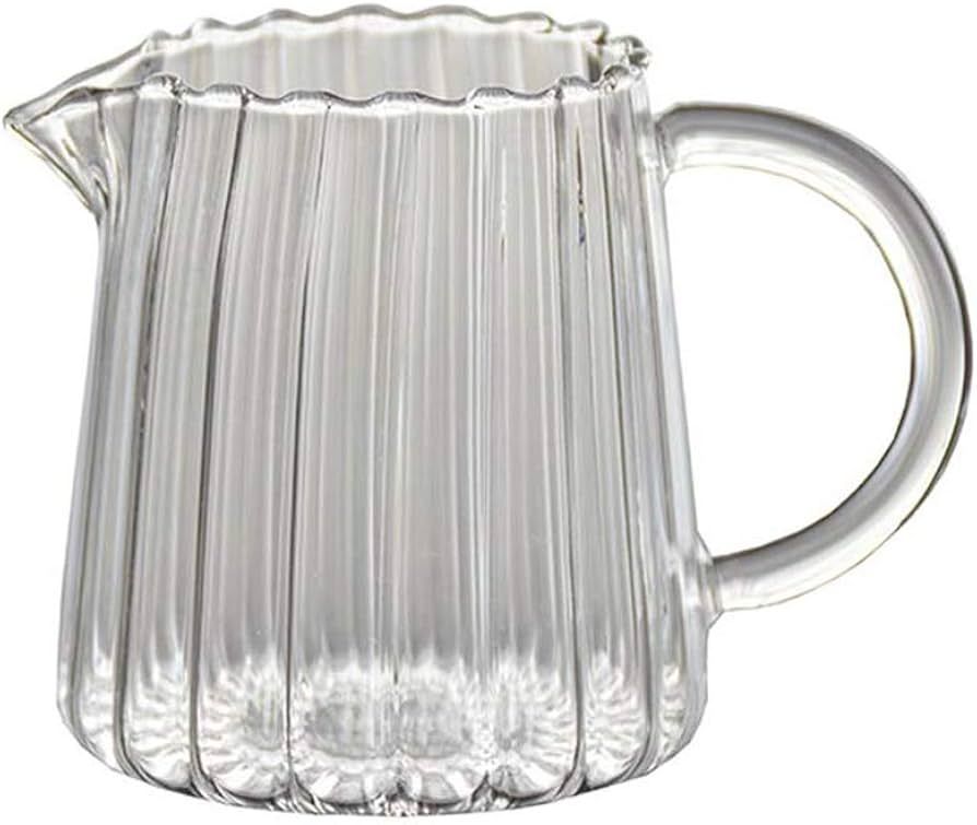 CHOOLD Creative Embossed Stripe Clear Crystal Glass Creamer Pitcher/Serving Pitcher/Sauce Pitcher... | Amazon (US)