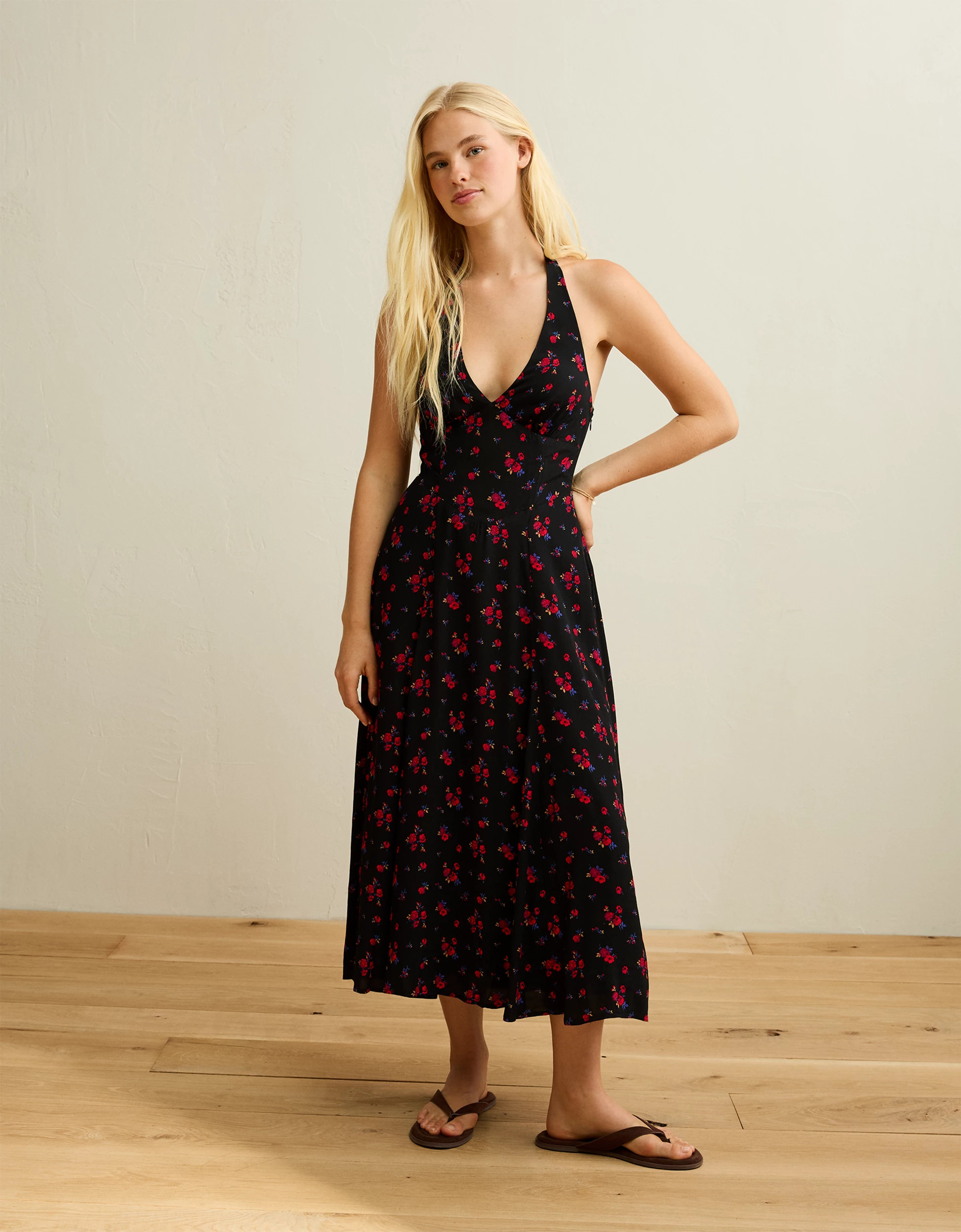 AE V-Neck Corset Maxi Dress | American Eagle Outfitters (US & CA)