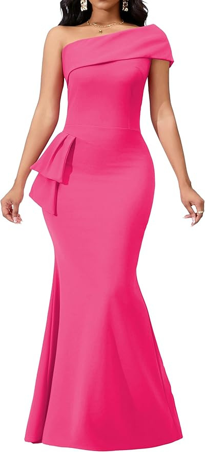 Formal Dresses for Women Evening Party Elelgant Mermaid Cocktail Floor Length Prom Long Dress wit... | Amazon (US)