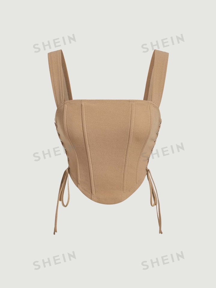 SHEIN MOD Lace Up Side Tank Top | SHEIN