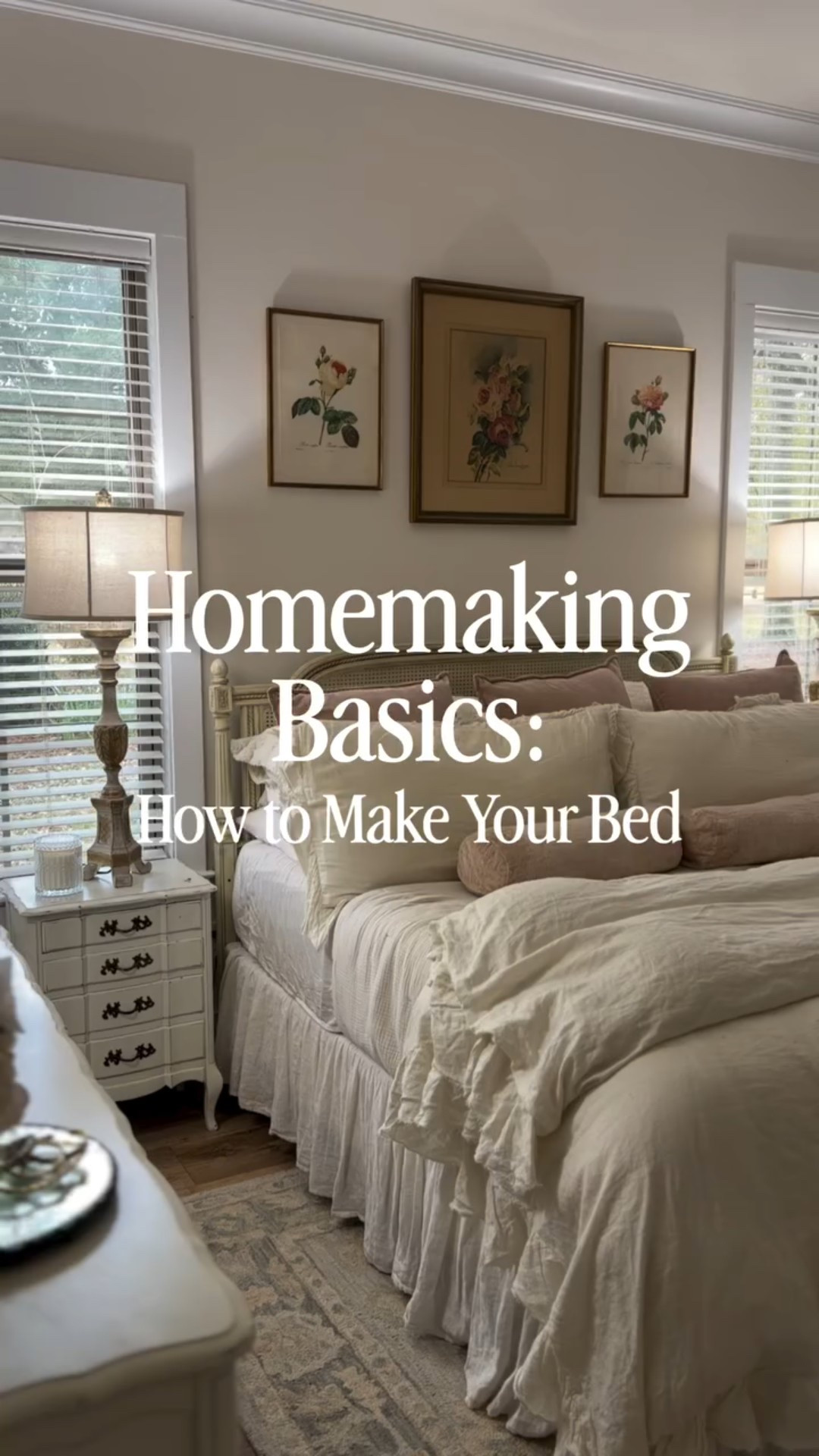 Starting a new little basic homemaking series of things that us, women, are expected to know, but not always taught. 😉

If you’re new here—quick heads up: I didn’t learn how to make a plush, pretty bed, hang curtains, or use a drill until my late 20s. However, I wish I’d learned sooner. This was a video I sent to a friend last week who wanted to learn too, and it inspired me to share it here for any other women who might be hesitant to ask, “Wait… how do you actually make your bed look pretty?”

And if you need some quality bedding inspo, just comment below and I’ll send you my exact bedding. 🫶🏼