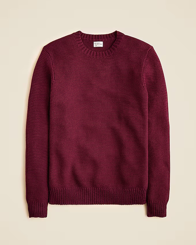 Basket-stitch cotton crewneck sweater | J. Crew US