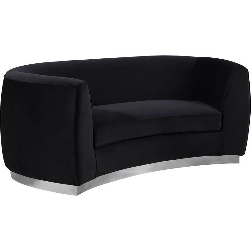 Breccan 70.5" Velvet Curved Loveseat | Wayfair Professional