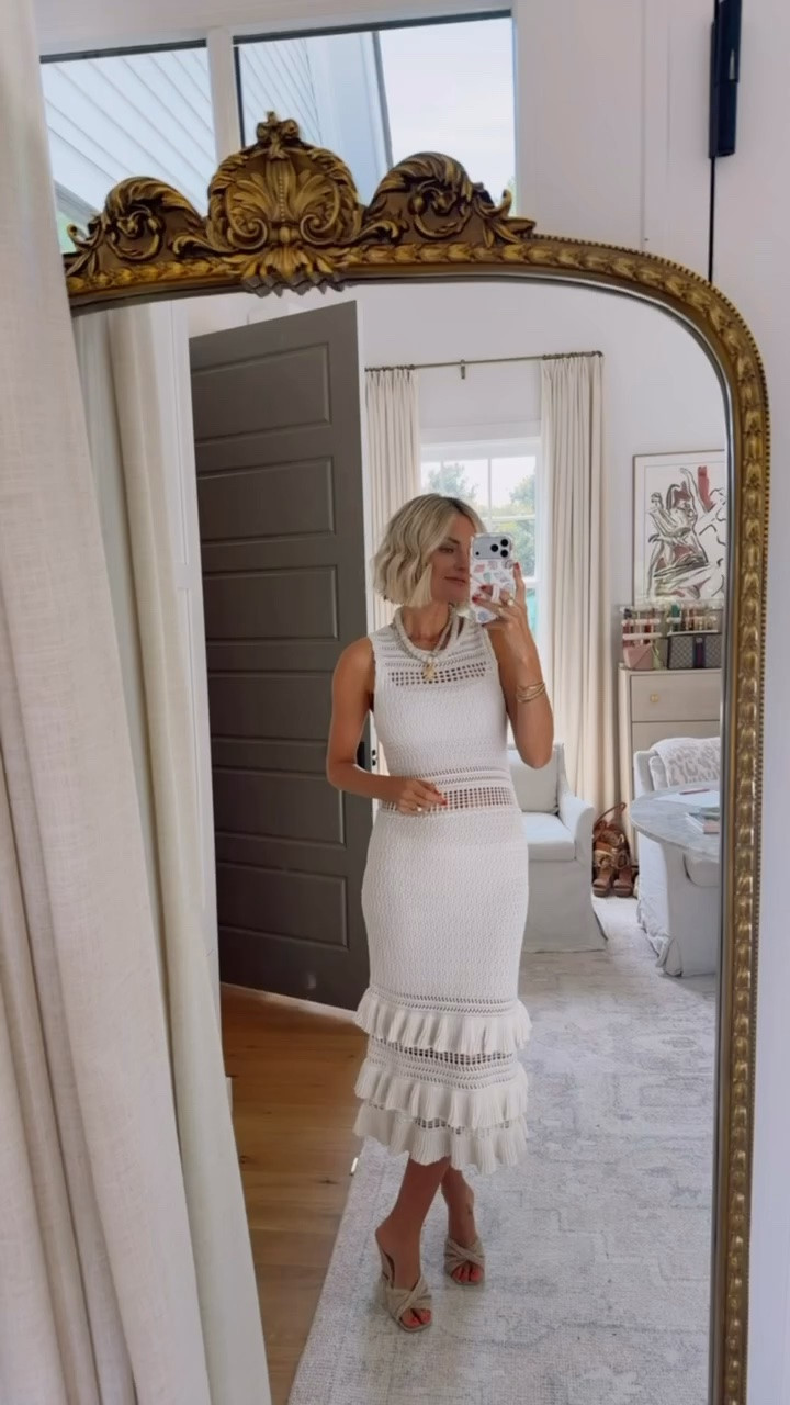 This dress is giving designer Shopbop vibes! But it has a target price point which is always a yes. I love the ruffle and crochet fabric. Wearing S

Loverly grey, Target fashion, crochet midi dress, knit cream dress, sweater summer dress outfit

#LTKSeasonal