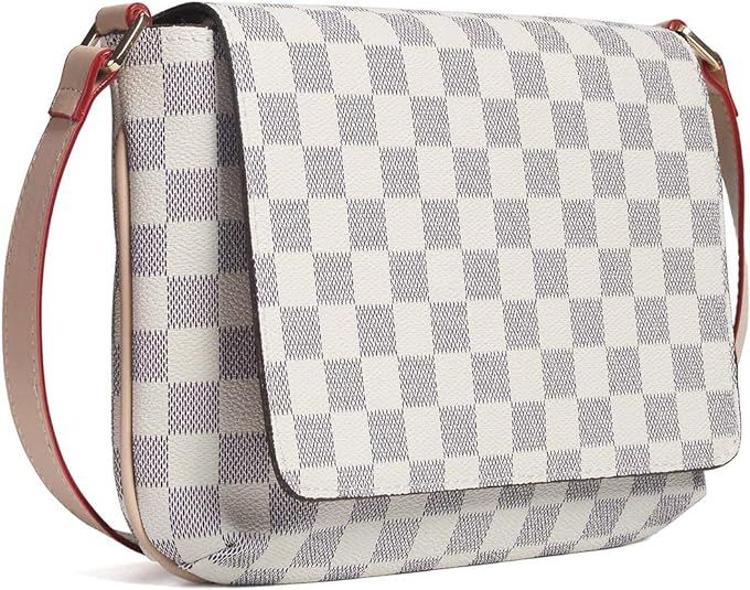 Women Checkered Crossbody Bag Stylish Shoulder Messenger Bags Designer Purse | Amazon (US)