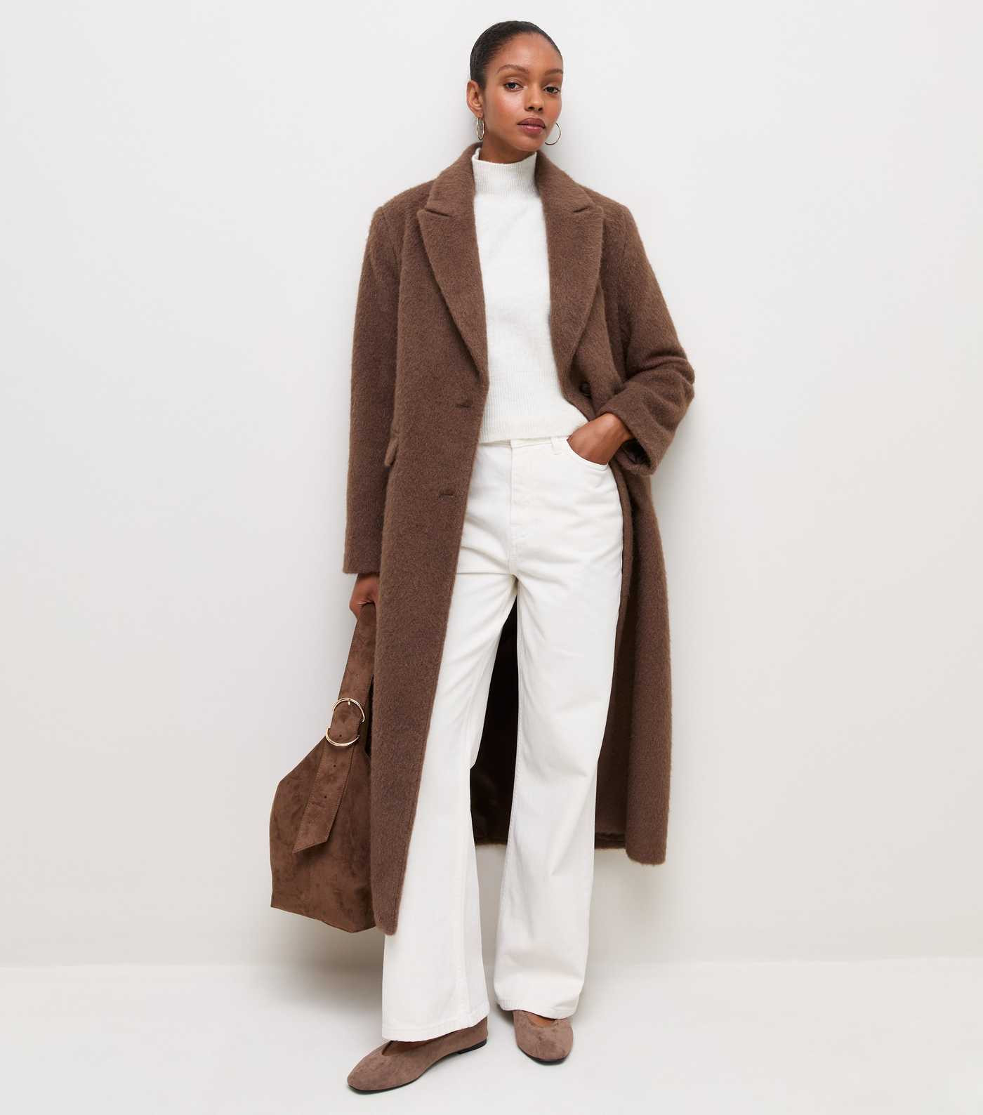Cream Adalae High Waisted Wide Leg Jeans | New Look | New Look (UK)