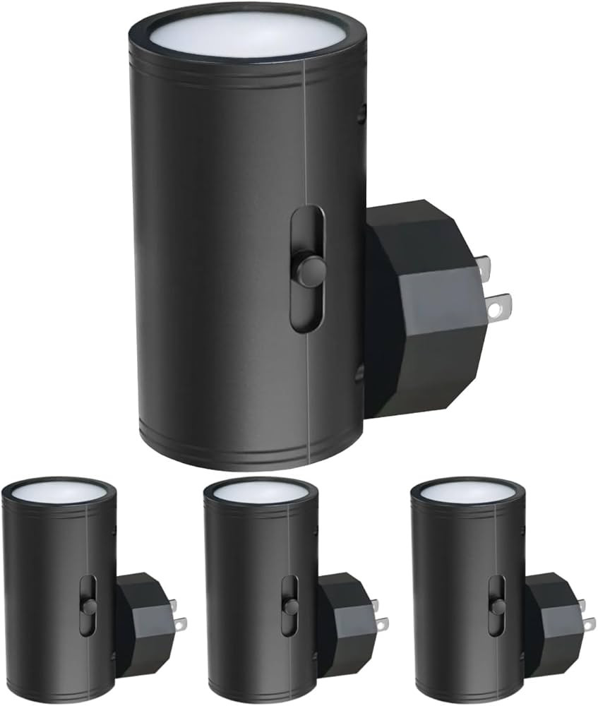 4 Pack LED Night Light Plug in, Dusk to Dawn Sensor,5-300LM Adjustable Brightness, Soft White 300... | Amazon (US)