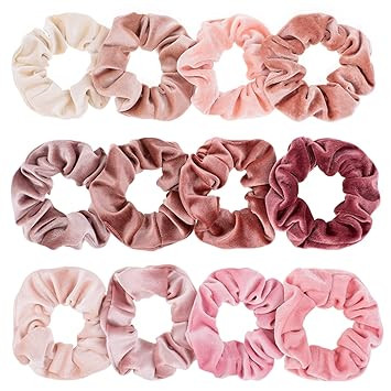 Whaline Blush Theme Hair Scrunchies Velvet Elastics Pink Lovers Scrunchy Bobbles Soft Hair Bands ... | Amazon (US)