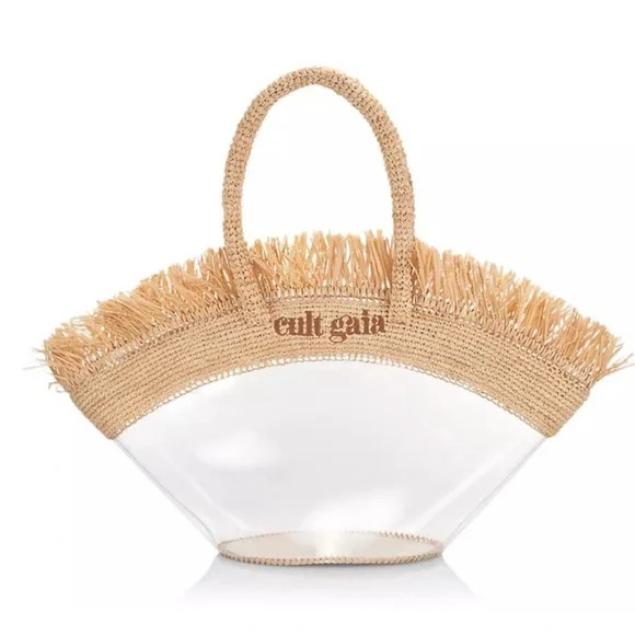 CULT GAIA 
Peyton Raffia & Pvc Tote Bag - Natural NWT | Poshmark