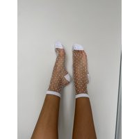 Cute Polka Dot Transparent Socks, Mesh Tulle Fashion Sheer Socks For Women, Ultra-Thin Stockings, High Quality | Etsy (US)