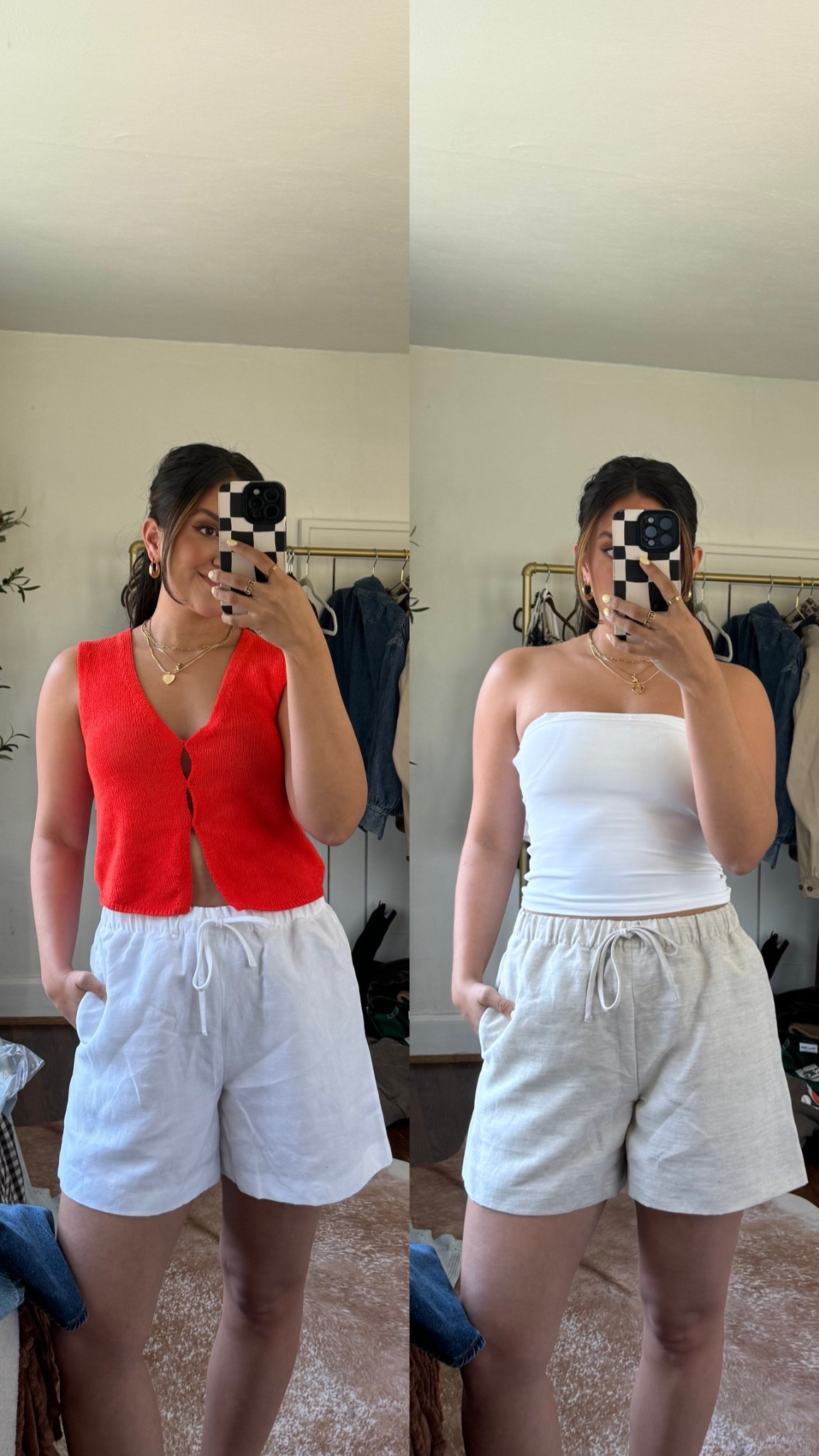 Shorts: small
Vest: XS
Tube top: small

#LTKStyleTip #LTKFindsUnder50 #LTKFindsUnder100