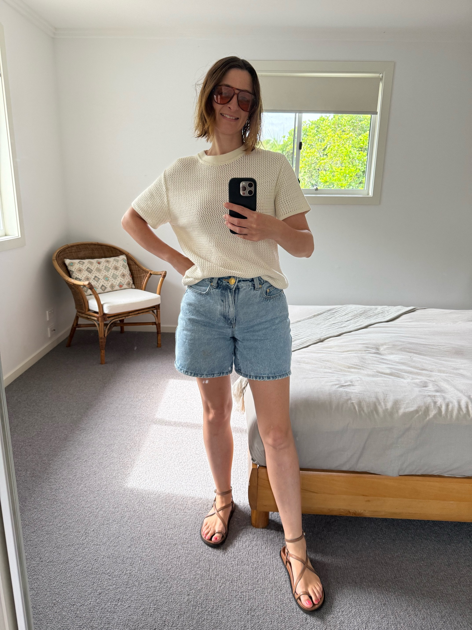 Knit red Tee - Assembly Label (last season). Wearing my usual size 8
Denim shorts - Ceres Life (last season) Wearing my usual size 8
Sandals - tts

#LTKsummer #LTKaustralia #LTKFashionMonth