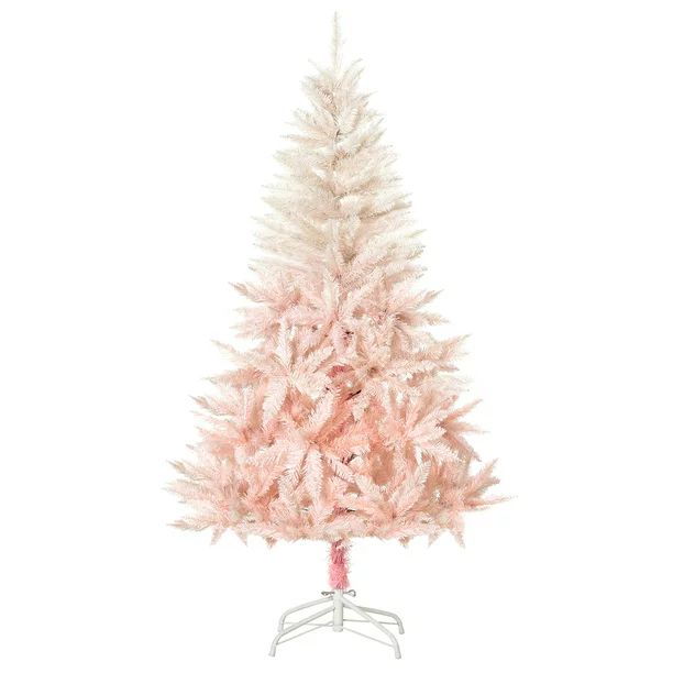 HOMCOM 5ft Artificial Christmas Tree Holiday Home Decoration with Metal Stand, Automatic Open, Wh... | Walmart (US)
