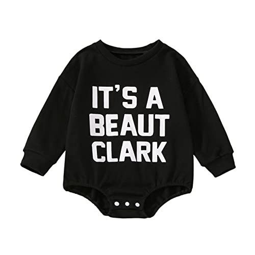 Ayalinggo Baby Girl Boy Christmas Outfit My First Christmas Sweater Sweatshirt Shirt Bubble Romper Onesie Santa Clothes (Black It's a Beaut Clark, 0-3 Months) | Amazon (US)