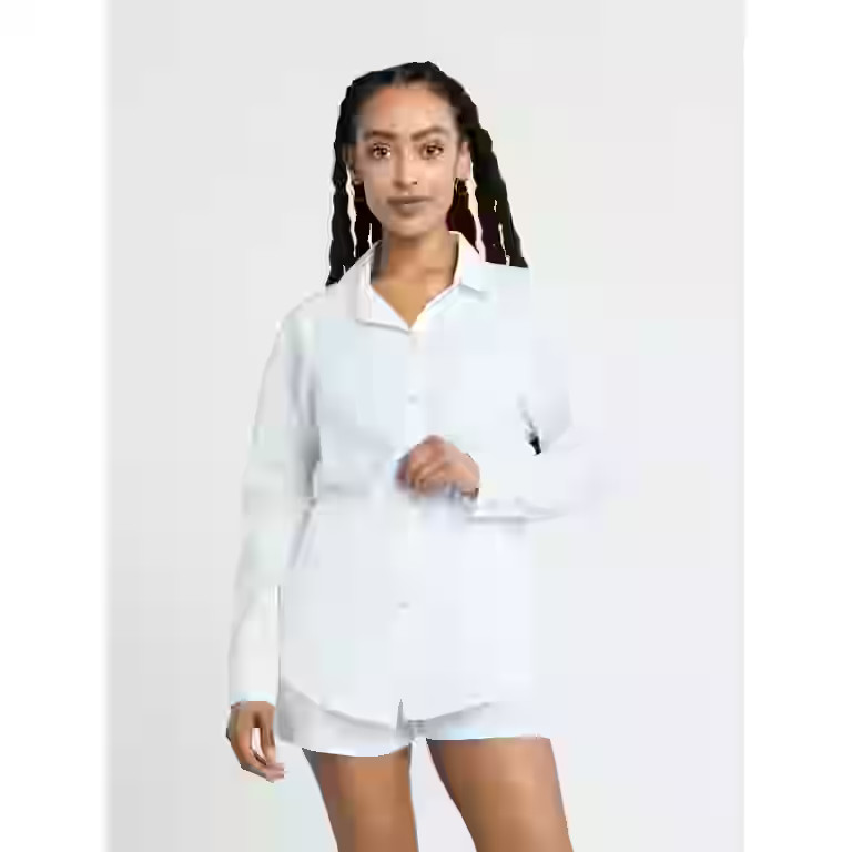 Time and Tru Women's and Women's Plus Button-Down Swim Coverup Shirt, Sizes XS-3X | Walmart (US)