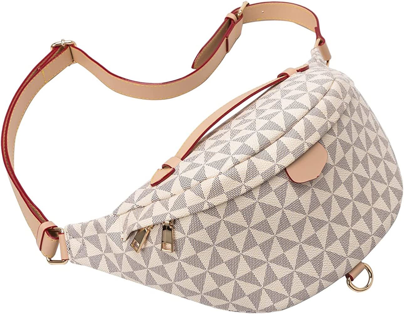 Modische Damen Bauchtasche Crossbody Bag aus hochwertigem, veganem Leder |mit breitem Gurt und Kr... | Amazon (DE)
