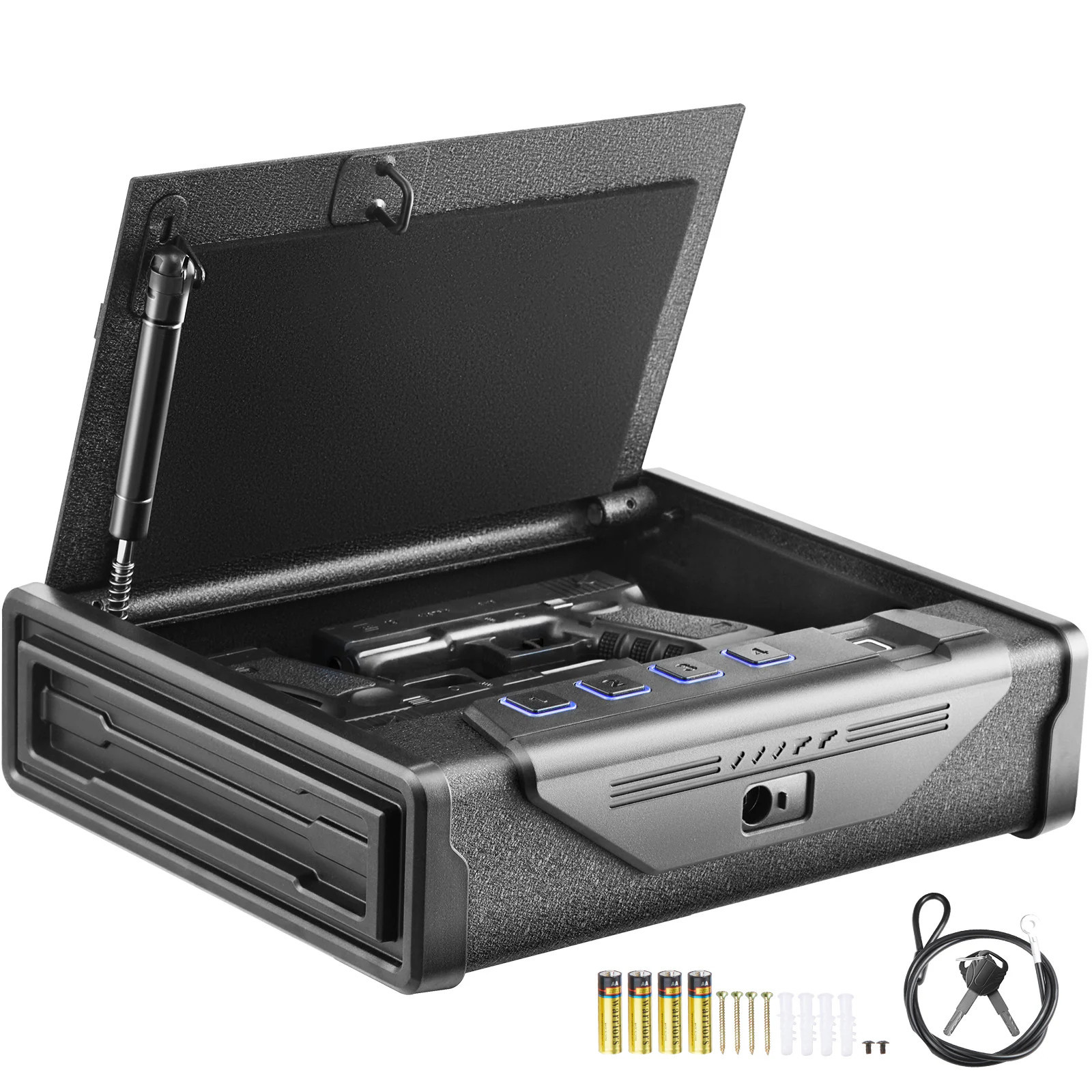 GIVIMO Biometric Pistol Safe with Fingerprint Password and Key Access for 2 Handguns one_size | LW047GIVSS212 | Lowe's
