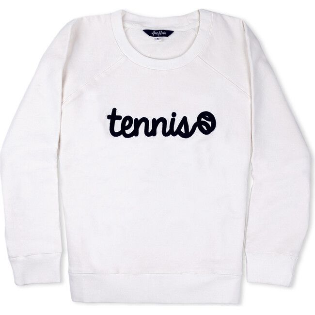 Women's Long Raglan Sleeve Sweatshirt, Tennis Stitched | Maisonette