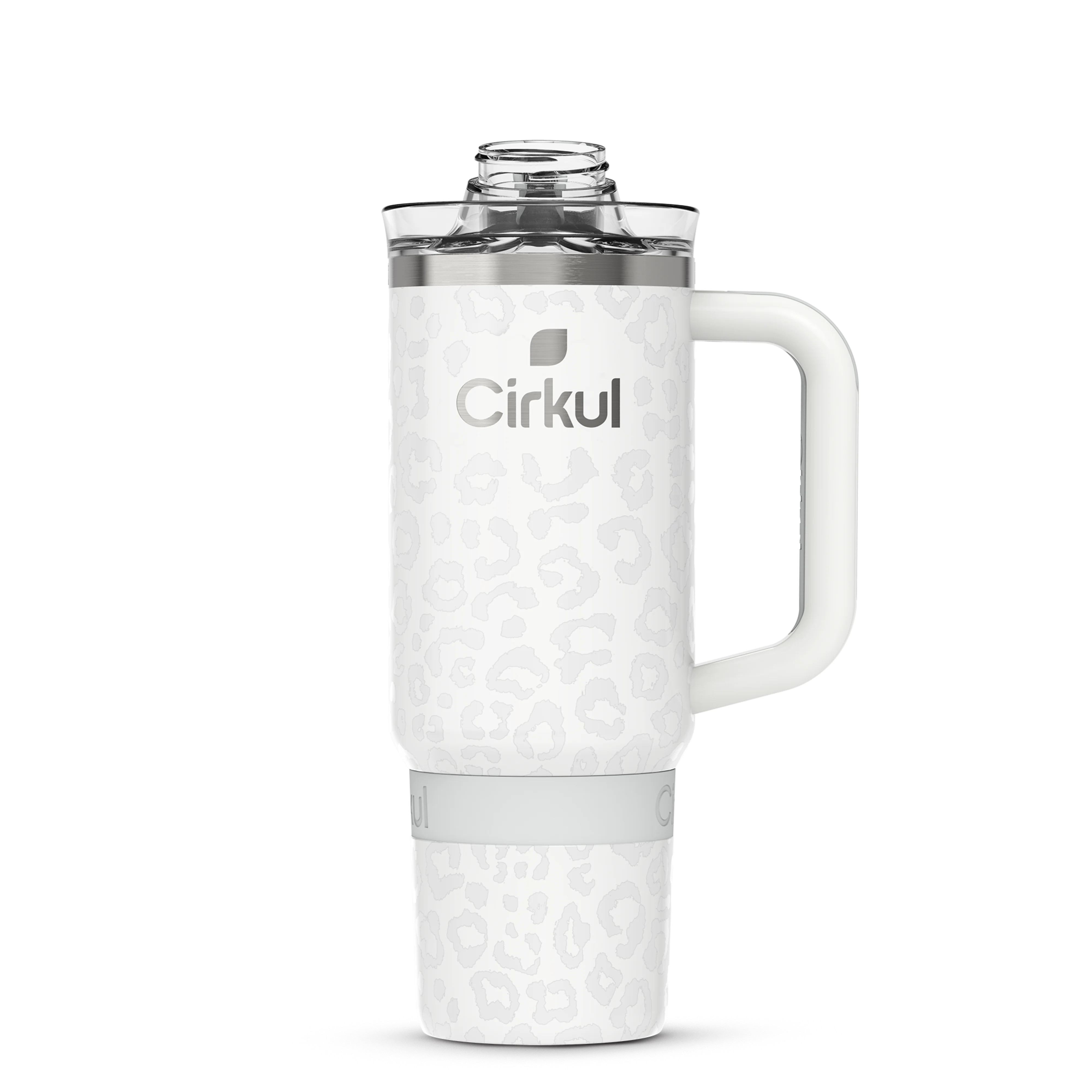 Cirkul 30oz Travel StrawSip Double-Wall Insulated Stainless Steel Tumbler with Handle, Cream Leop... | Walmart (US)