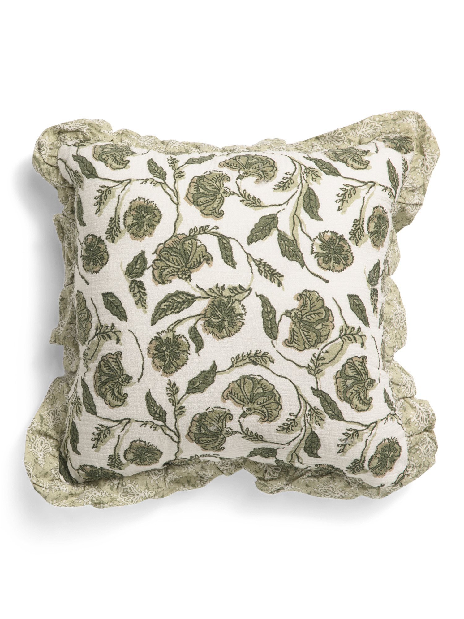 19x19 Paisley Ruffle Pillow | TJ Maxx
