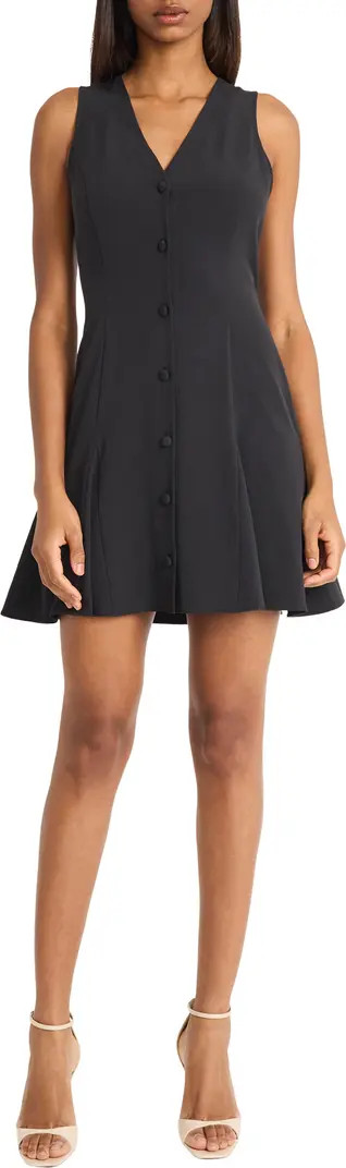 Donna Morgan Sleeveless Button Front Fit & Flare Minidress | Nordstromrack | Nordstrom Rack
