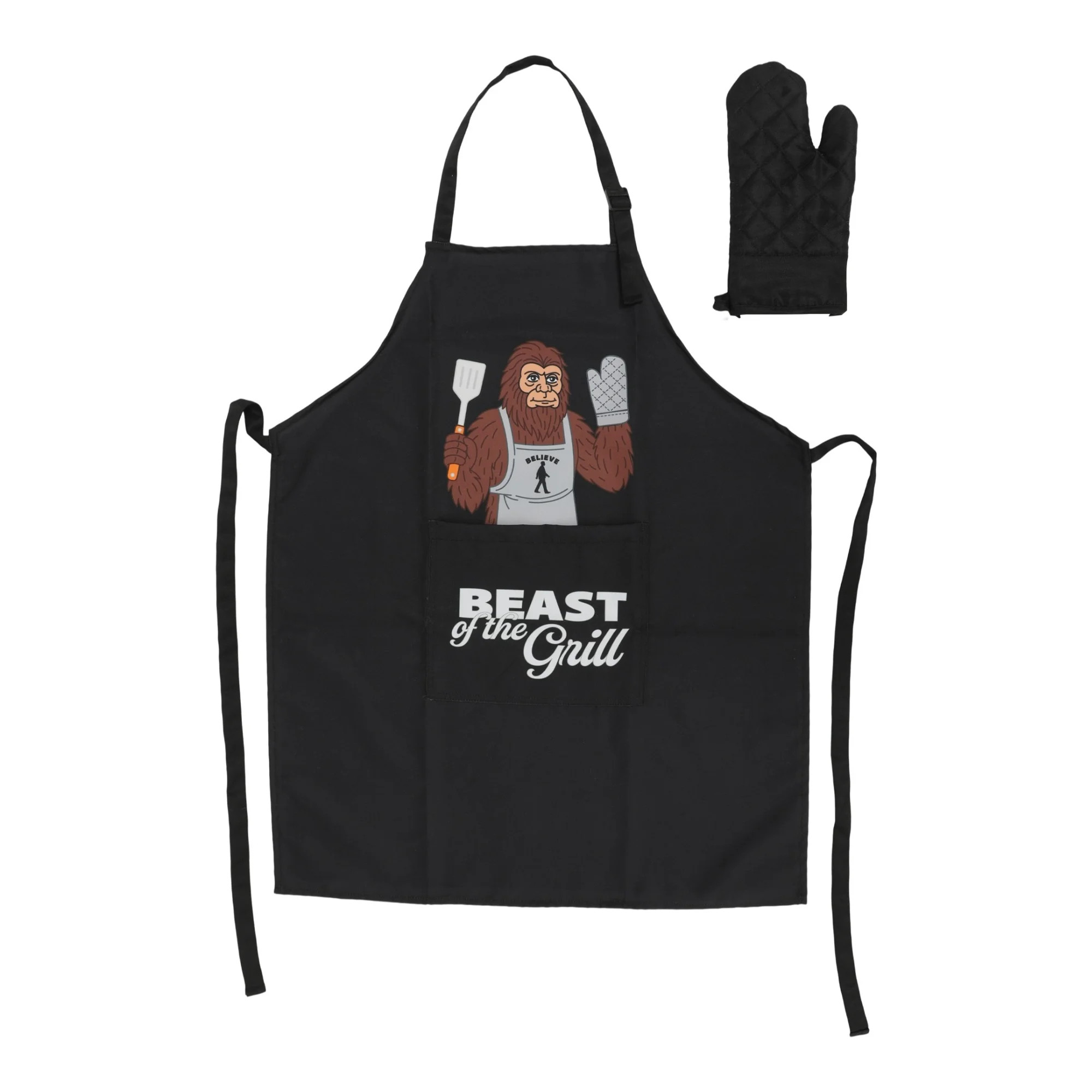 Beast of The Grill Apron and Oven Mitt Set, Black, Father's Day by Way To Celebrate - Walmart.com | Walmart (US)