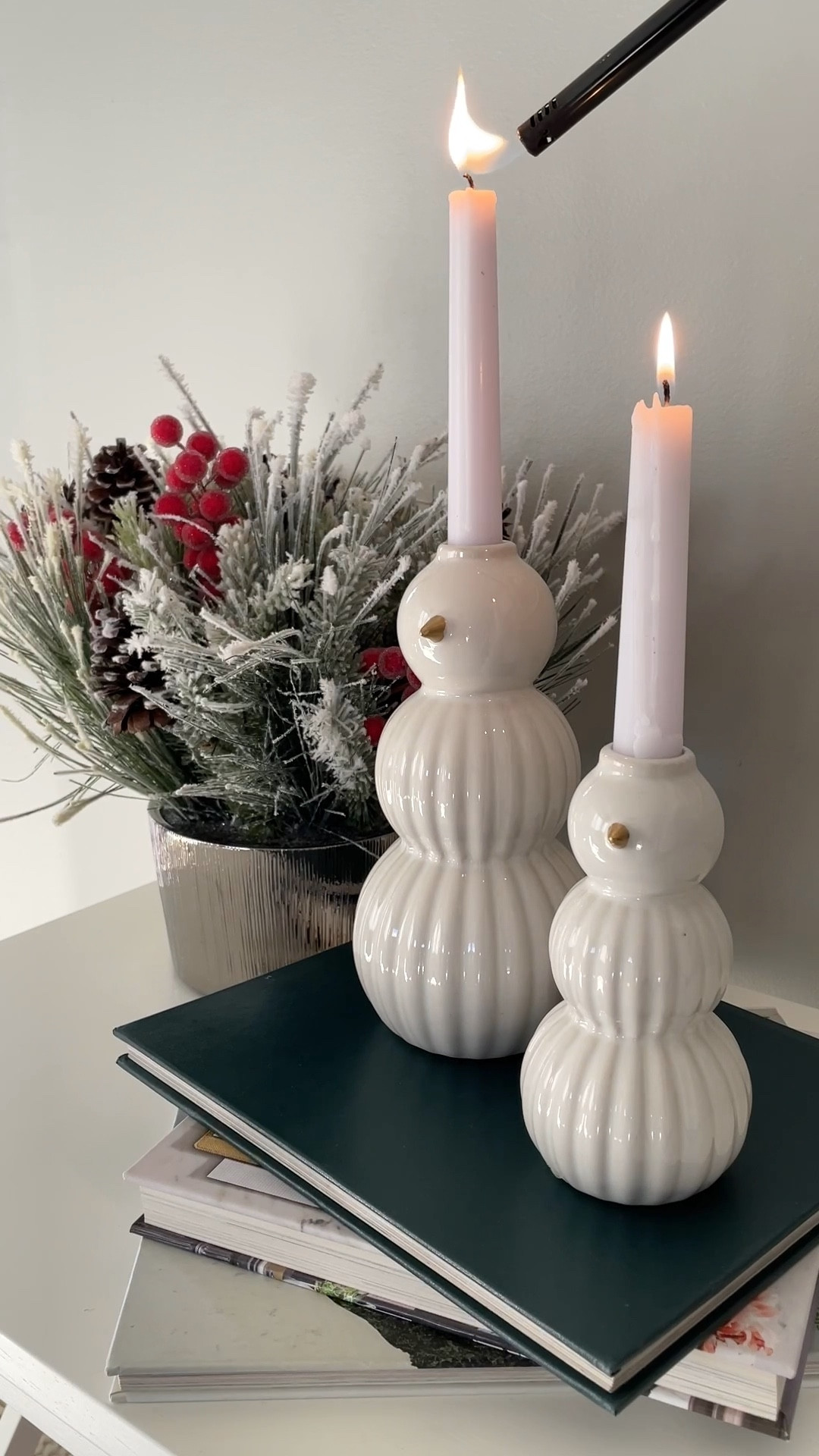 Affordable High End Christmas Decor ⛄️ These snowman candle holders are the perfect high end look for less! They look like they could easily be from Pottery Barn, but they are from Target! 

#LTKfindsunder50 #LTKHoliday #LTKSeasonal