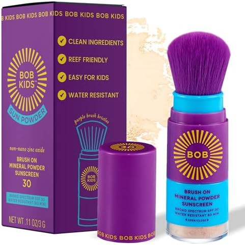 BOB KIDS SPF 30 Brush On Mineral Powder Sunscreen, Broad Spectrum Protection, Water Resistant 80 ... | Amazon (US)