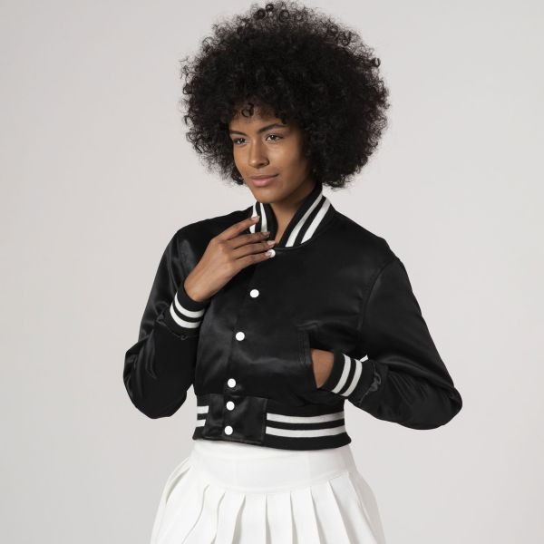 Varsity Base Women Satin Croptop Black Satin Crop Top | Varsity Base