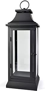Serene Spaces Living Black Hurricane Lanterns With Clear Glass Panels, Perfect For Home Decor, Pa... | Amazon (US)