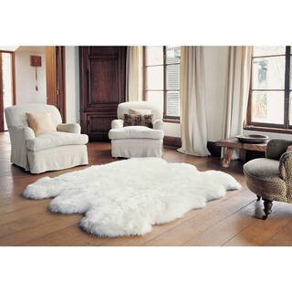 Ivory White Pelt 5 x 6 ft. Genuine New Zealand Sheepskin Area Rug | The Home Depot