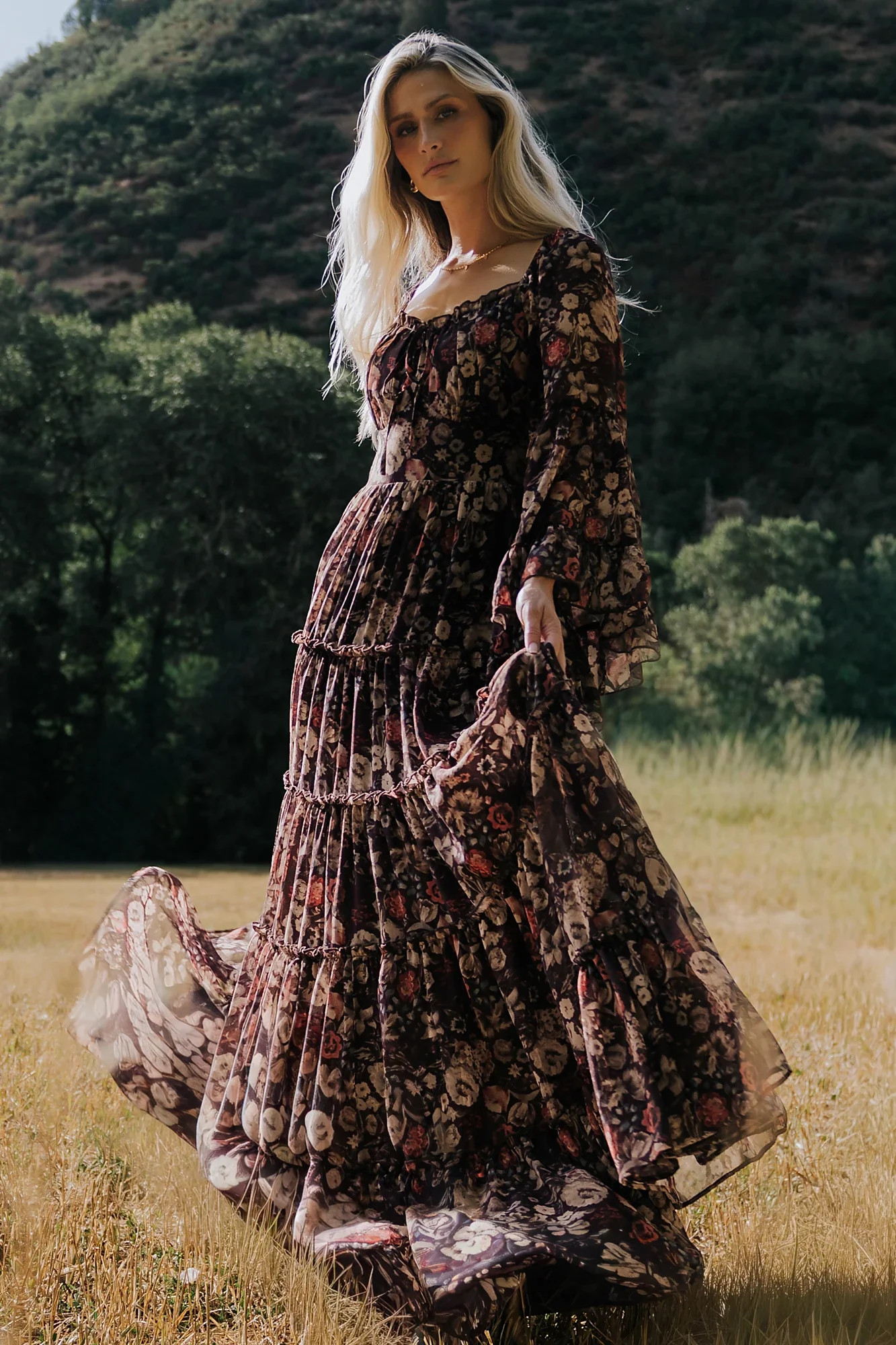 Ashwood Boho Maxi Dress | Brown Floral | Baltic Born