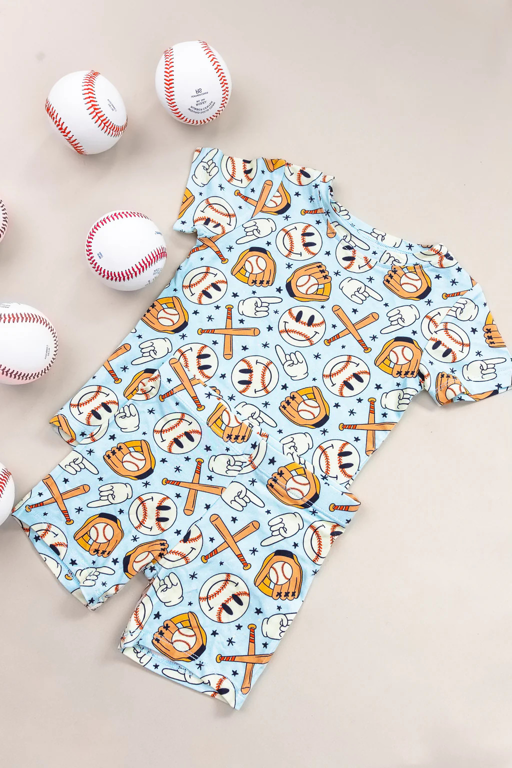 BASEBALL SMILEY DREAM SHORT SET | Dream Big Little Co.