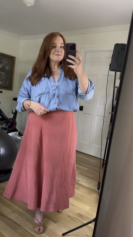 This a-line midi skirt is so good 🙌🏼 and very comfortable! The material is soft and lightweight, making it perfect for summer. I’m wearing the XXL, but it has an elastic waist so if you’re in between sizes size down  

#LTKFindsUnder50 #LTKMidsize #LTKShoeCrush