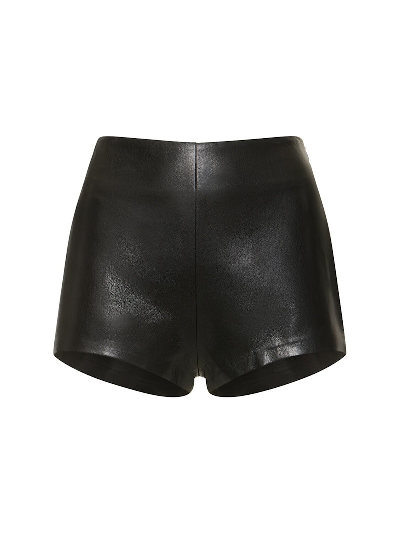 Polly high rise faux leather shorts | Luisaviaroma