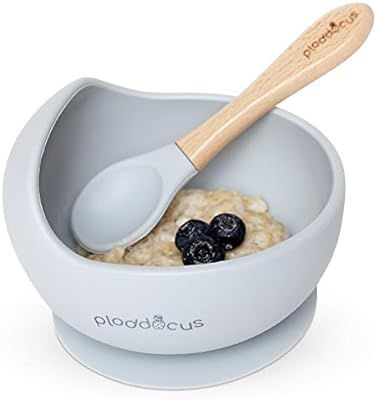 Ploddocus Suction Bowl for Toddlers with Baby Spoon | BPA Free | Toddler Bowls with Suction | Sil... | Amazon (US)